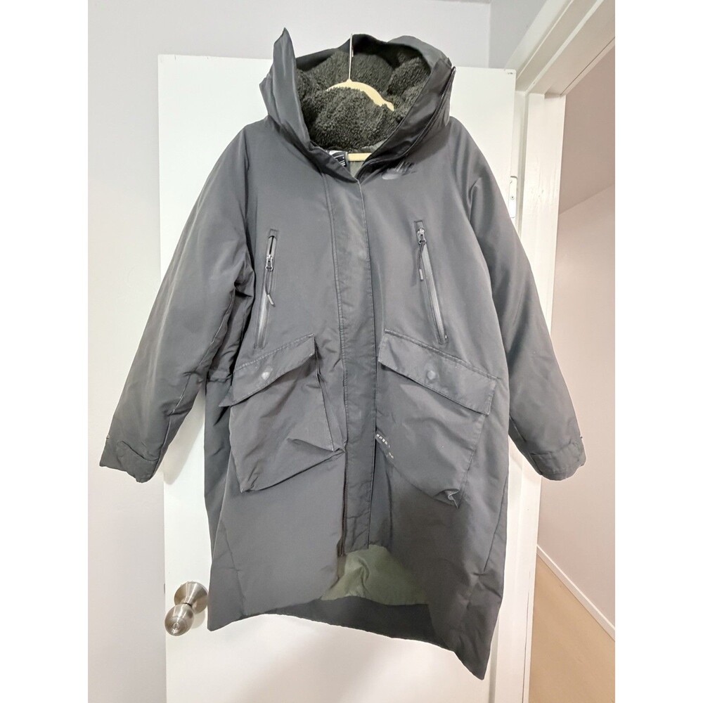 Nike Sportswear Tech Pack Down-Filled Parka Women Large BLACK 939493 010(FLAW)